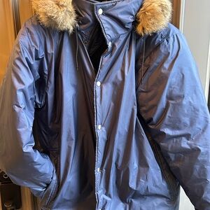 Kanuk women Blue Parka with Fur Trim
